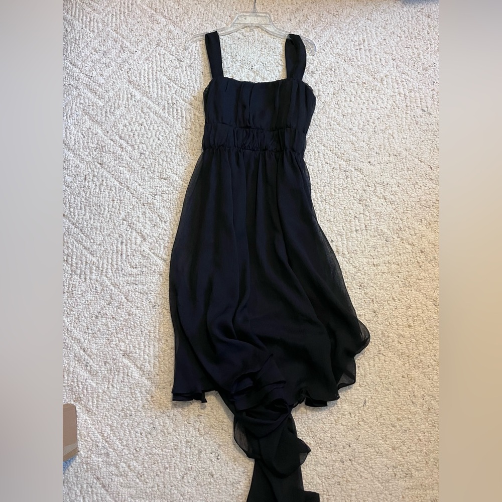 👗 Bella Blue Vintage Chiffon Dress – Size 8 👗 - Picture 4 of 14